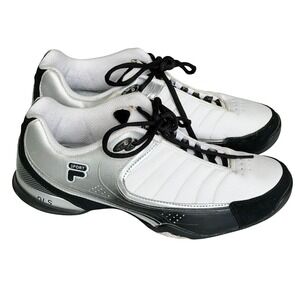 Fila Men's Size 10.5 Sport Rimshot II Low Ankle Sneakers White/Black Basketball